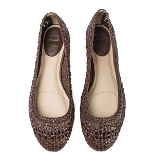 Frye Brown Woven Flats